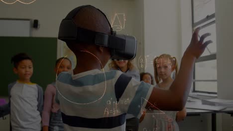 animation of mathematical equations over schoolchildren using vr headsets