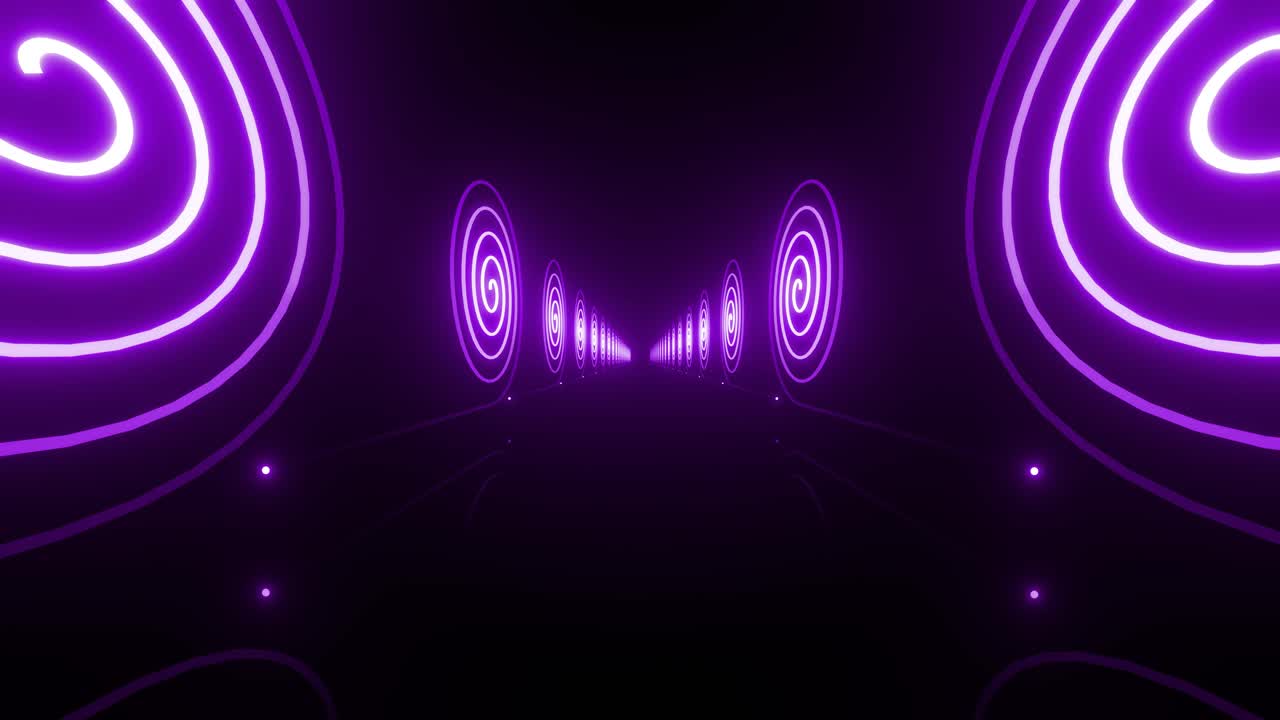 Purple Neon Spiral Tunnel