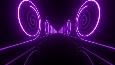 purple neon spiral tunnel