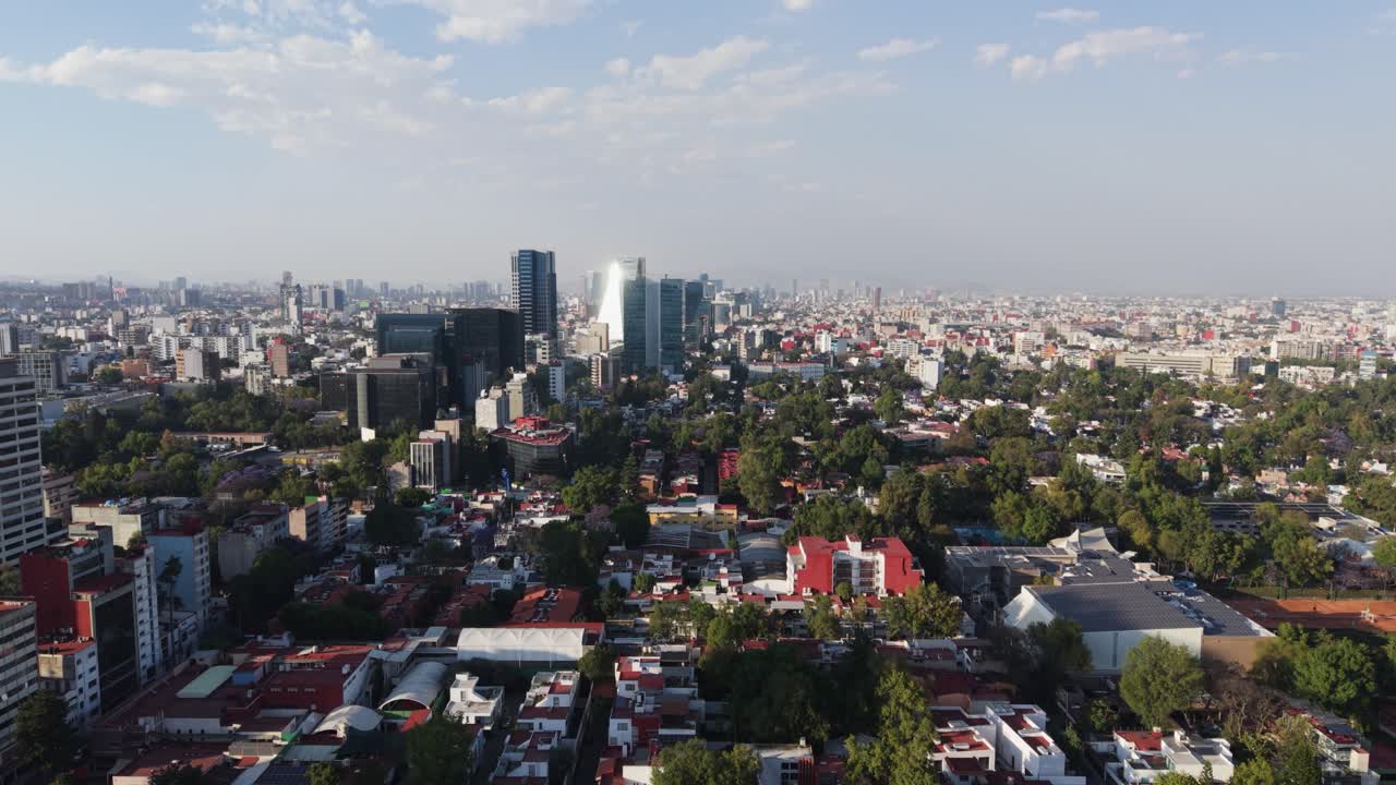 Sunny afternoon over CDMX, drone footage