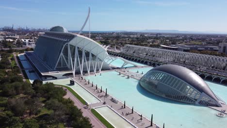 aerial view of the city of arts and sciences in valencia, spain