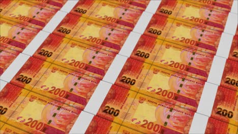 200 south african rand banknotes printed by a money press