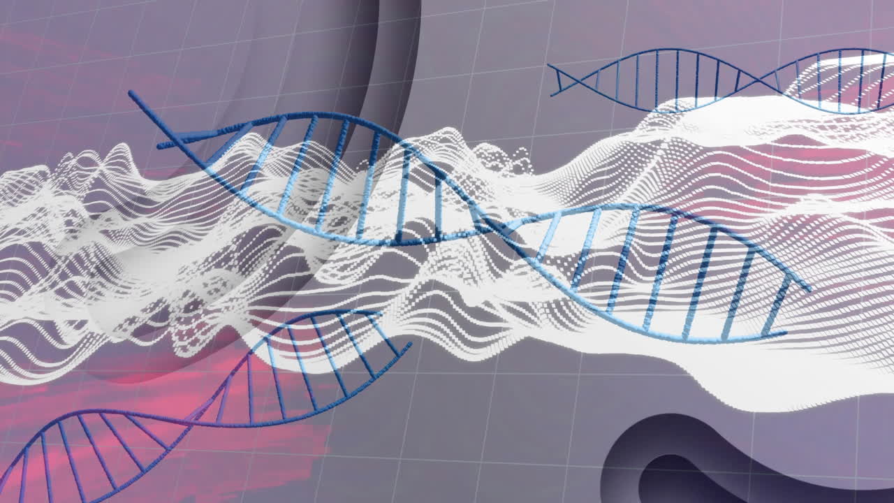 dna 스트랜드 및 파동 형태, 과학 데이터 처리 애니메이션