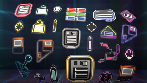 retro pixel art icons