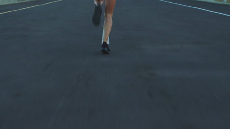 woman running in the city