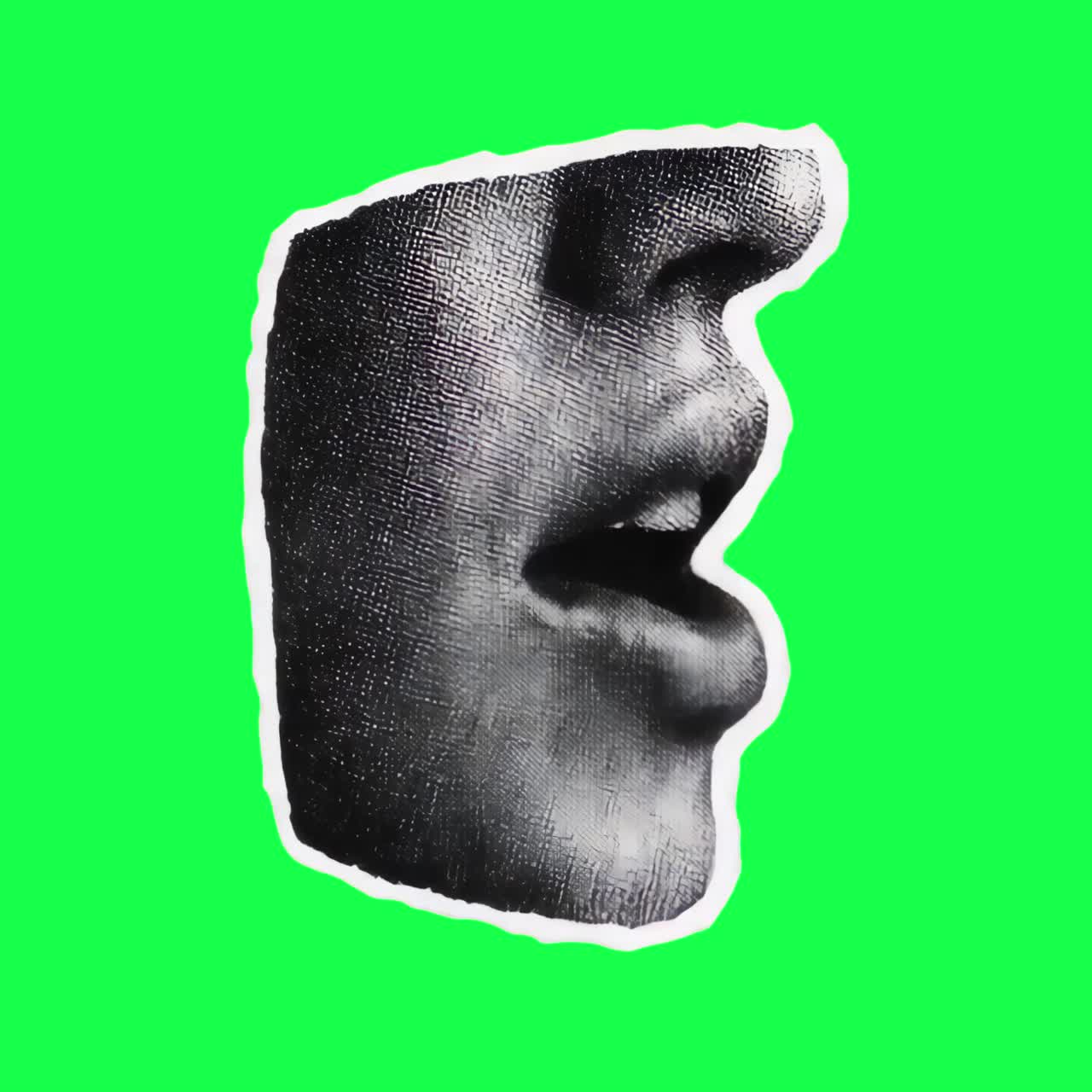 Animação abstrata de colagem de boca pop, vídeos em 4K transparentes, tela verde