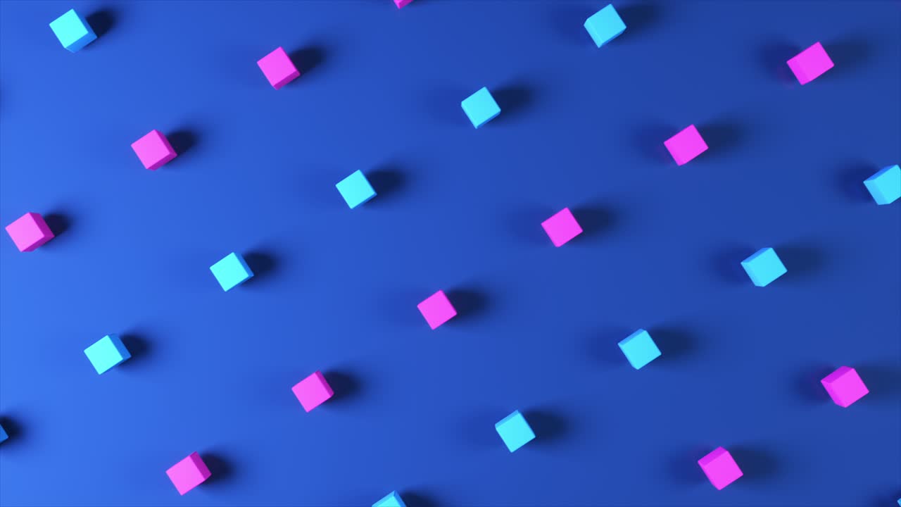 patrón abstracto de cubos rosados y azules