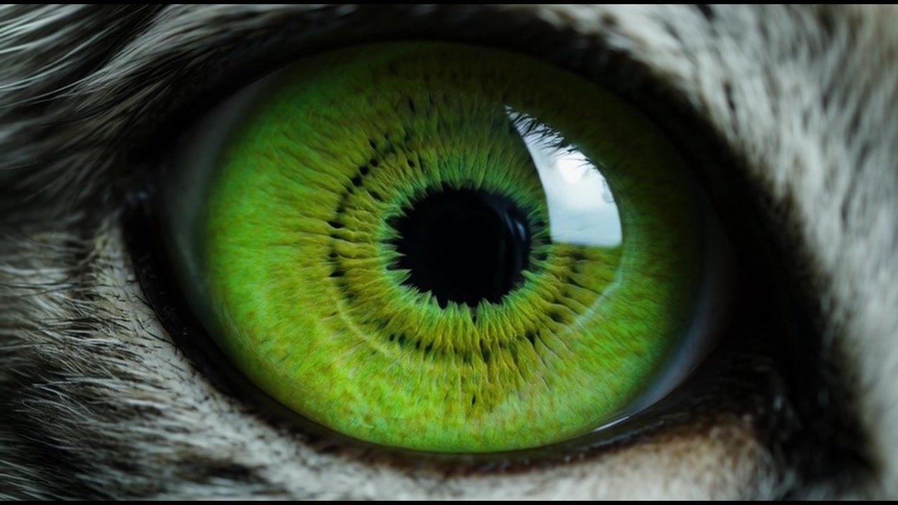 Extreme Close-up of a Cat Eye Dilating