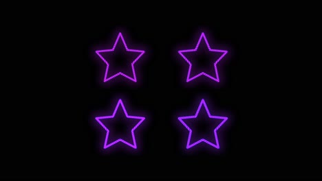 Patrón-De-Estrellas-Con-Luz-Púrpura-De-Neón-Pulsante