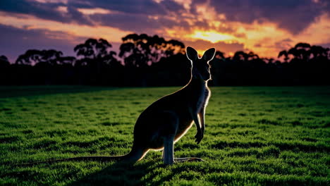 kangaroo silhouette at sunset