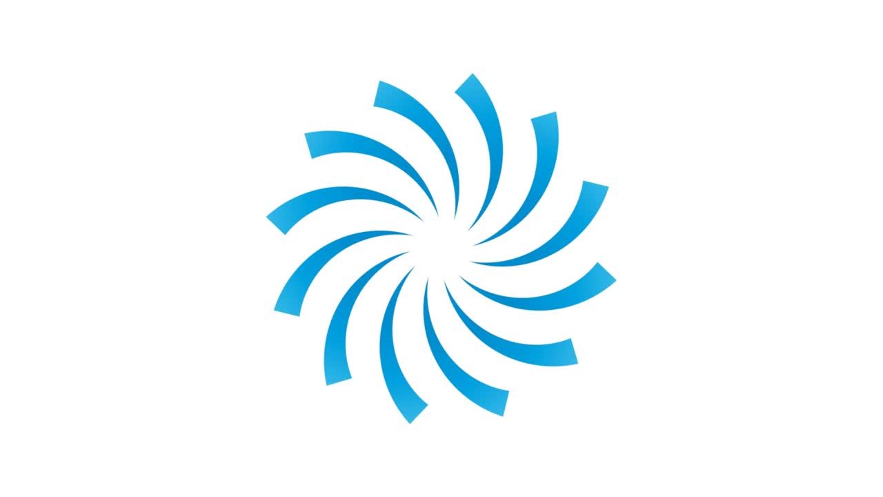 Abstract animated variable speed pinwheel, green energy concept and wind blades