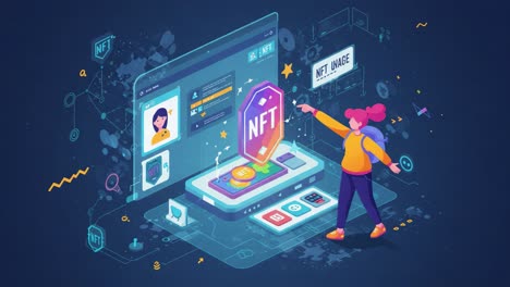 exploring the world of nfts: a colorful journey into digital art and blockchain technology with engaging visuals and interactive elements
