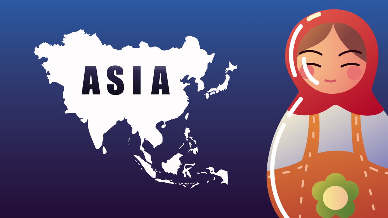 카드 애니메이션을 가진 아시아 문화 여성