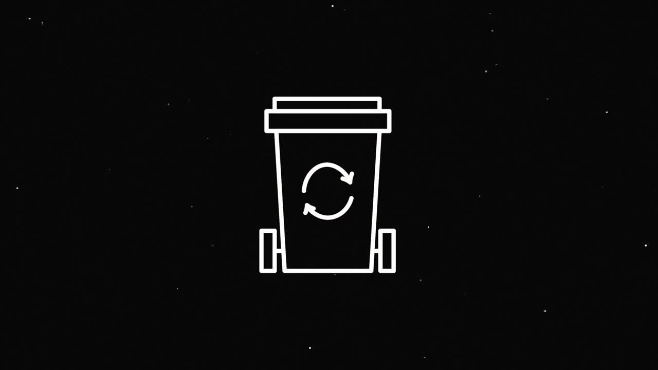 리사이클 글리치 아이콘: 지구를 구하라: 회전하는 애니메이션: 모션 그래픽