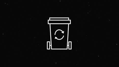 recycle glitch icon. save the planet. animation with rotating. motion graphics.