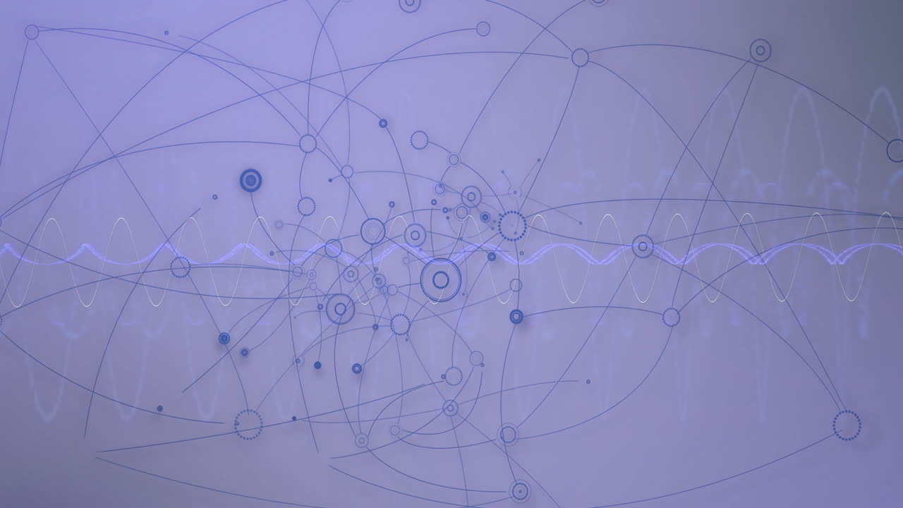 Animation of network of connections over dna strand
