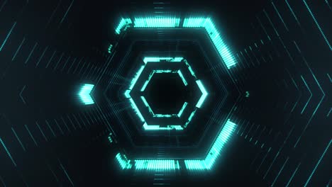creative cyberspace background of a digital tunnel. abstract futuristic texture with hexagons. seamless loop.