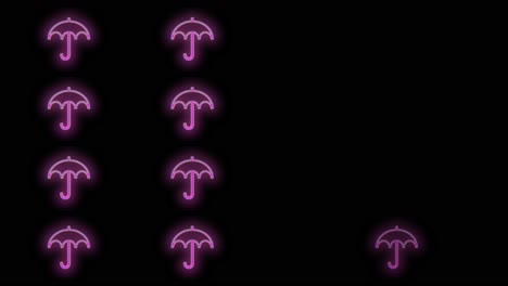 Pulsing-pink-umbrella-pattern-with-neon-light-in-casino-style