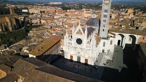 beautiful aerial view of siena cathedral in tuscany, italy