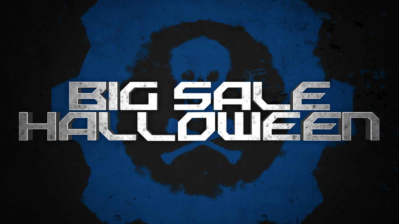 그런지 질감에 두개골과 독성 기호가 있는 할로윈 큰 판매