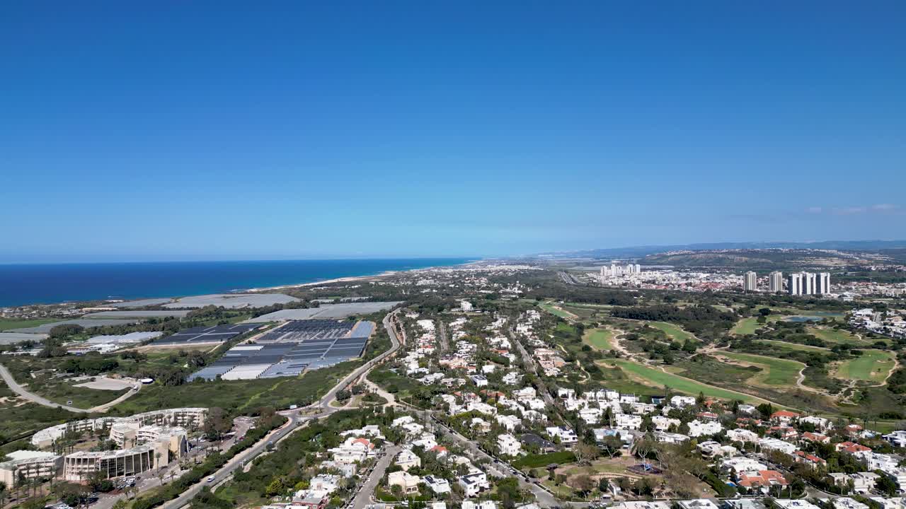 아름다운 가이사랴-이스라엘 마을의 4k 드론 비디오