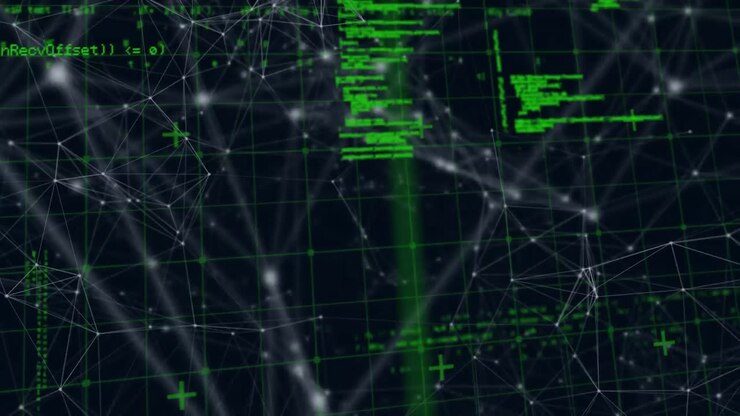 Animation of network of connections over data processing