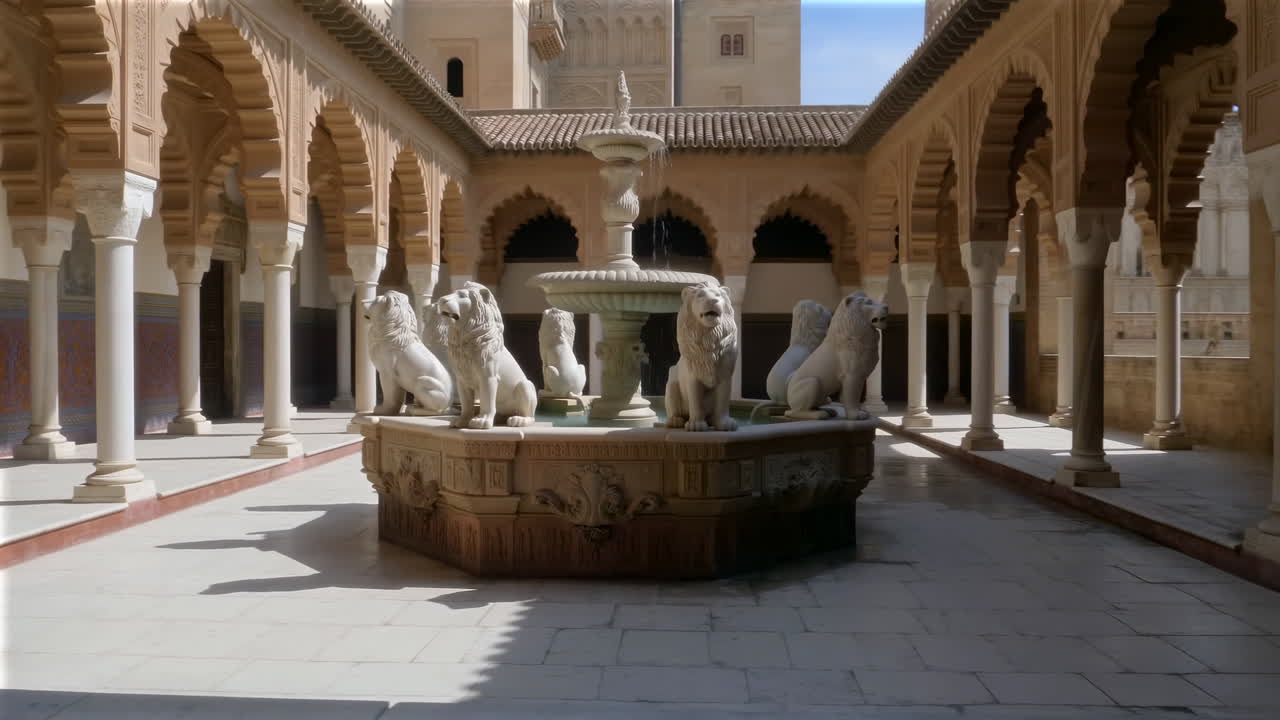 Cortile della fontana dei leoni all'Alhambra Palace