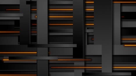 black stripes and orange neon lines abstract tech motion background