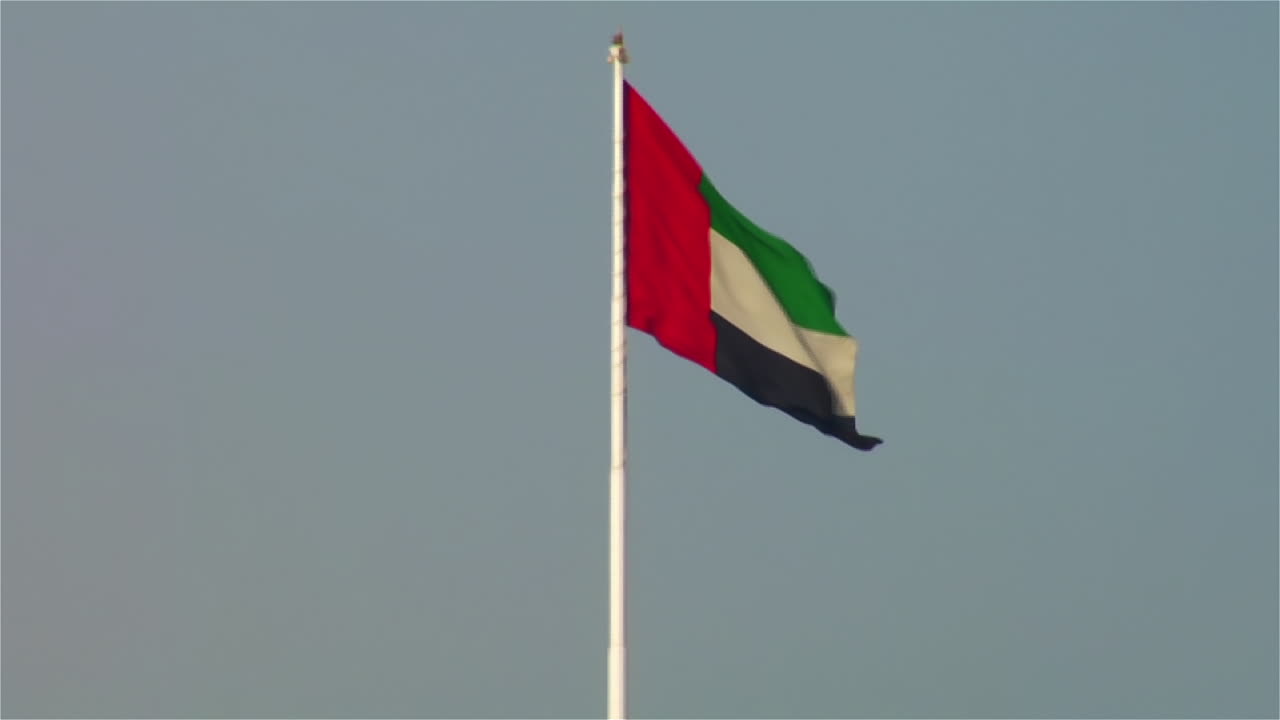 la bandera de los emiratos árabes unidos ondea en el viento