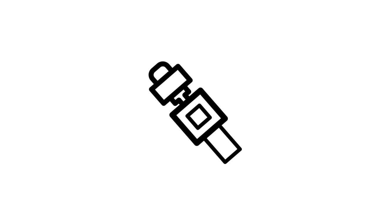 Safety seat belt security icon animation isolated on white background