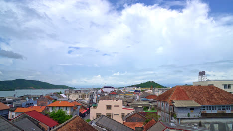 songkla city view with blue sky and bay in thailand