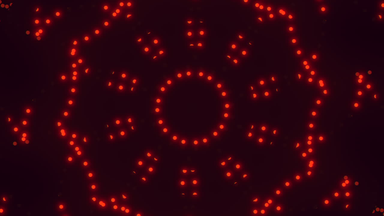 repita los puntos rojos de neón en vértigo sobre degradado negro