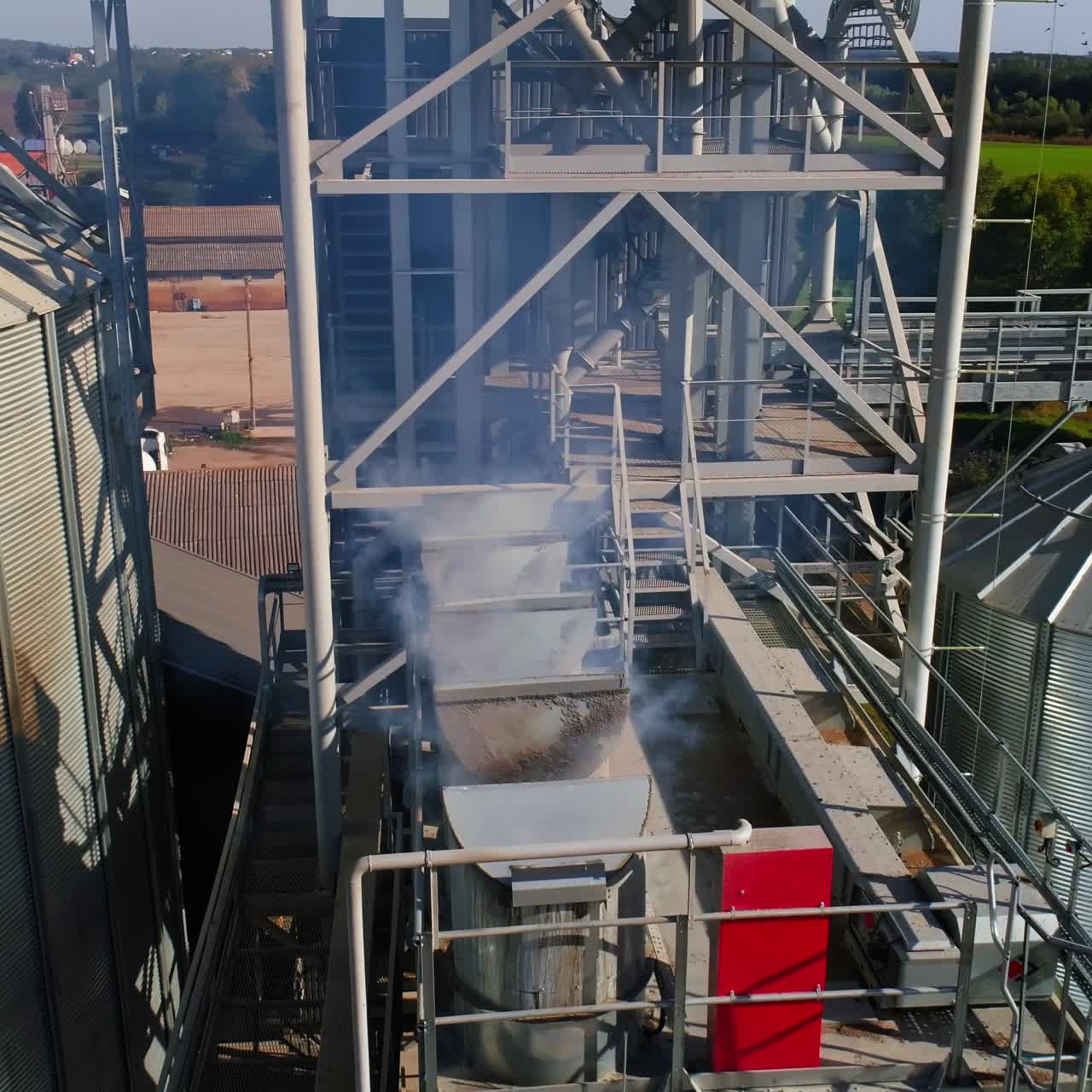 View of grain elevators