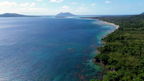 aerial drone shot of holiday tropical island destination travel tourism coastline north efate port vila pacific islands vanuatu snorkel spot 4k