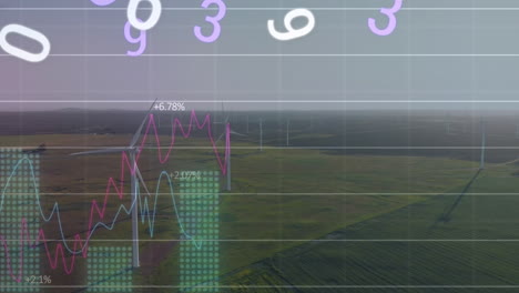 animation of data processing over wind turbines