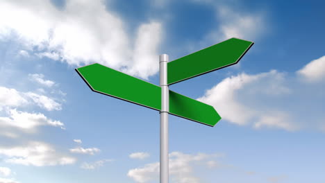 Green-signpost-against-blue-sky