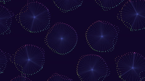 Futuristic-circles-pattern-with-neon-rainbow-dots-on-black-gradient