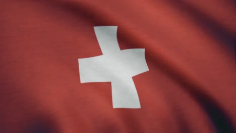 primer plano de la bandera suiza