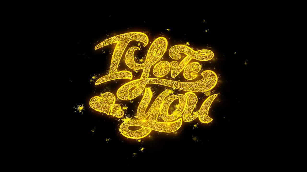 I Love You Sparkling Text