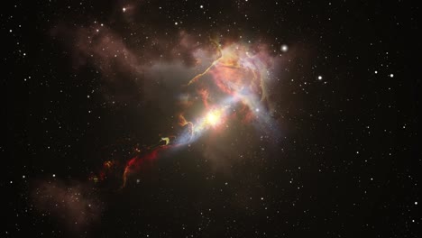 nebulosa y galaxias flotando en el gran universo