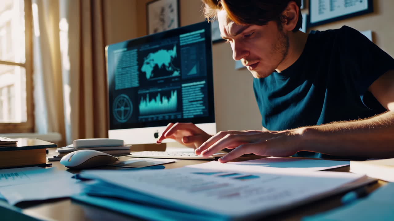 Student Working on Data Analysis