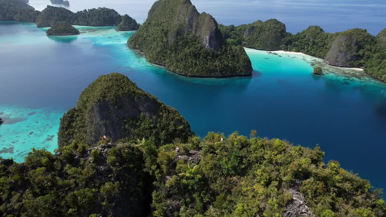 Breath taking view from trekking point in Wayag, Raja Ampat, Indonesia. Lost Paradise