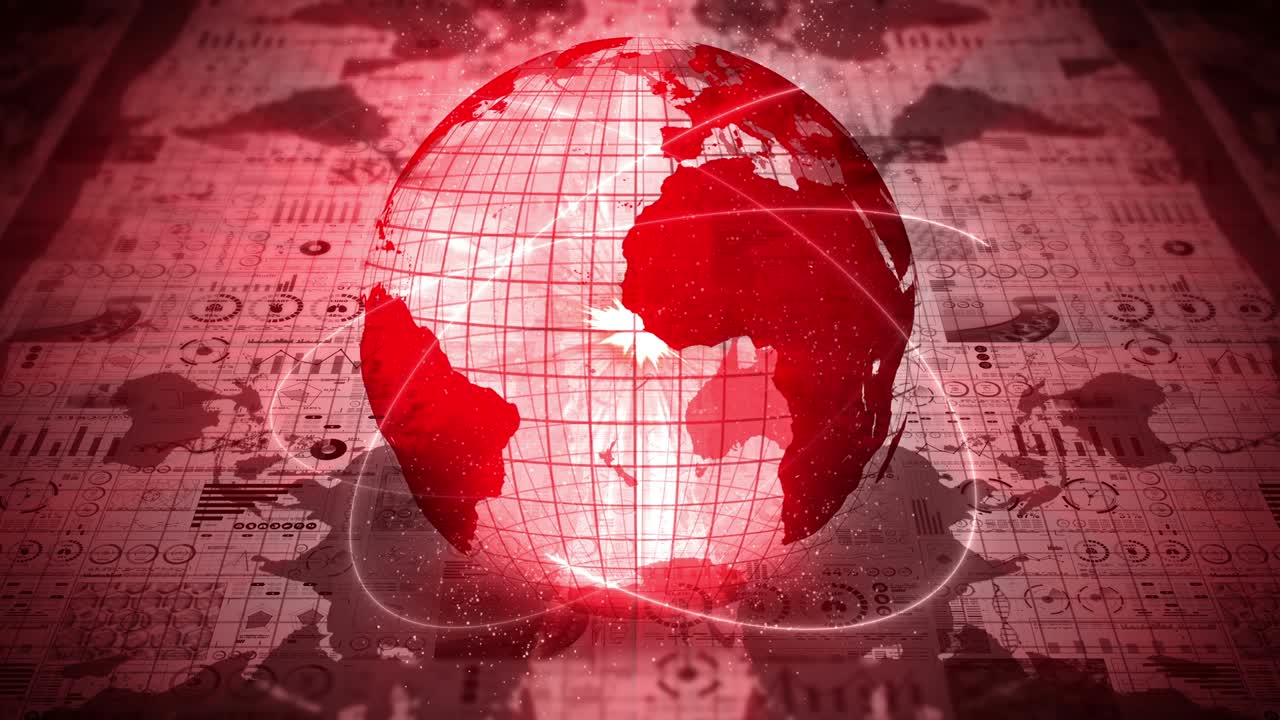 감염의 전염병: 감염의 은 점과 함께 글로벌 지구; 디지털 데이터 그래프의 의료 홀로그램 요소; 감염 통제; 치료 바이러스; 루프 애니메이션.