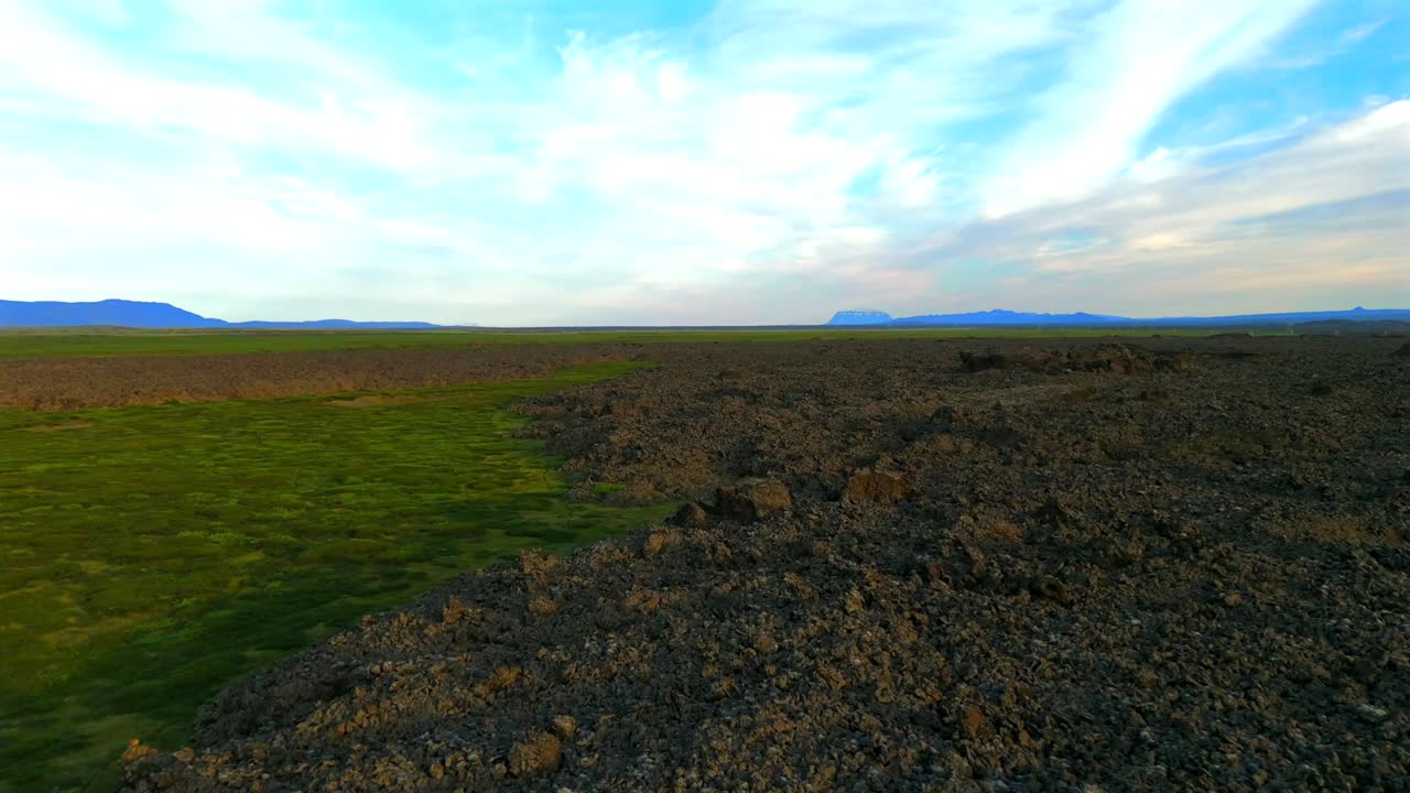 Aerial View of Icelandic Lava Field
