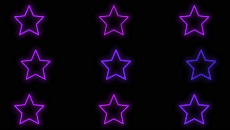 patrón de estrellas moradas con luz led en estilo club.