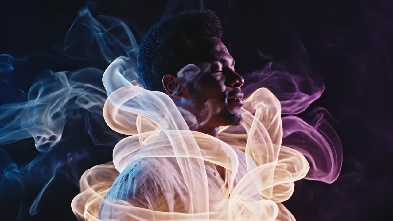 Ethereal Portrait of a Man in Smoke