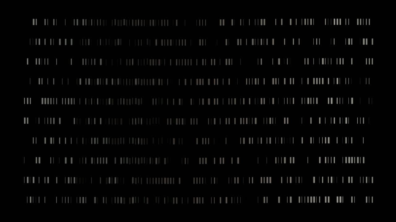 Visual effects, VFX, motion graphics, small gray lines in rows waving pulsing on black background 2D animation. Use "blend mode" set to "screen" to apply the effect to any video you like.