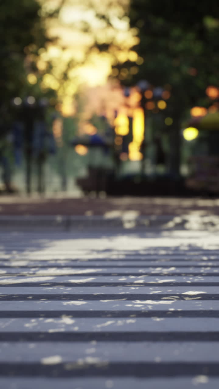 공원 에 있는 보행자 통로 의 해 가 지는 모습