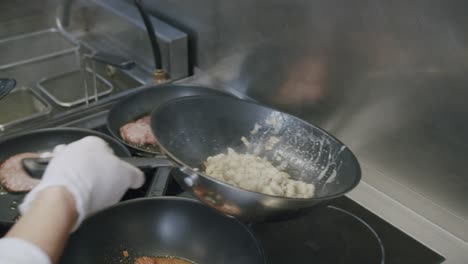 A-professional-Italian-chef-is-cooking-the-typical-pasta-of-Valle-d'Aosta-called-Chnefflene