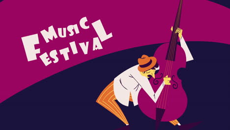 music festival lettering with fiddle animation